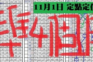 11月1日 六合彩~準4個月 二專車二獨支 定點定位 獨碰