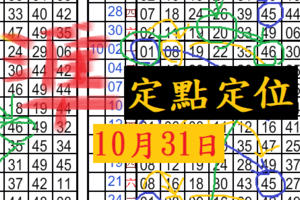 10月31日六合 兩支定點定位 一支抓同數不定位