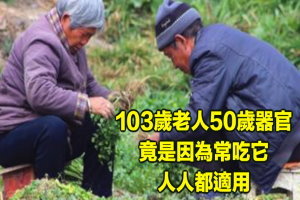 103歲 老人50歲 器官，竟是因為常吃 它 它 它！ 人人都適用 !