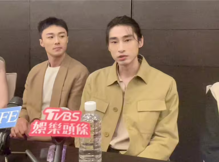 施柏宇、章廣辰分別以《同棲散策》、《舊金山美容院》身分受訪。（林淑娟攝）
