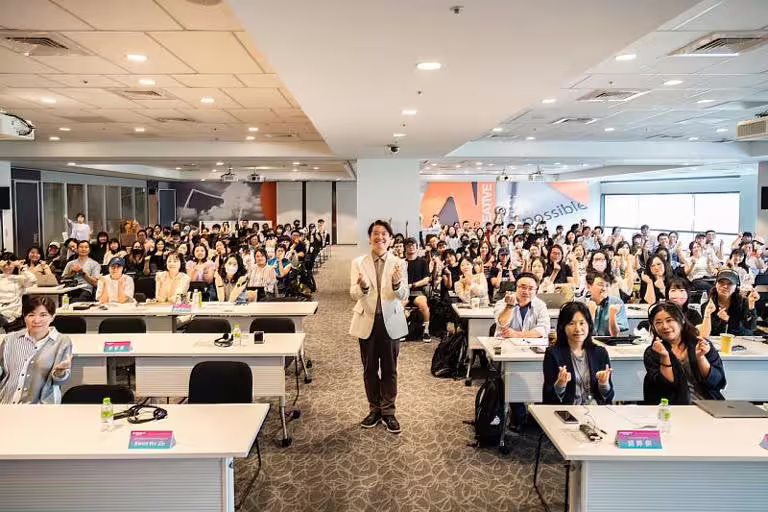 韓國無線電視台 SBS 資深執行董事權虎進於工作坊現場。
