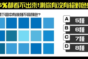 【加州最新測驗】 95％都看不出來！ 測你有沒有絕對色感！ 請問圖中有幾種不同顏色？