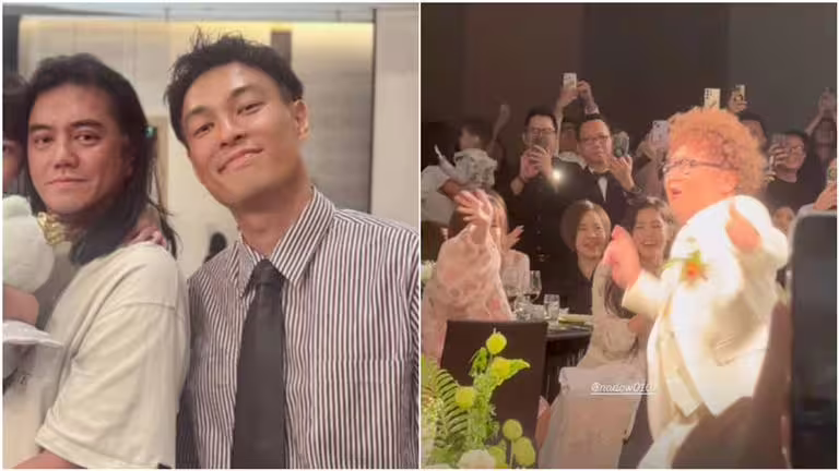 納豆(右起)婚禮上,楊祐寧與知名製作人B2合照。(圖/翻攝自IG) 納豆(右起)婚禮上,楊祐寧與知名製作人B2合照。(圖/翻攝自IG)