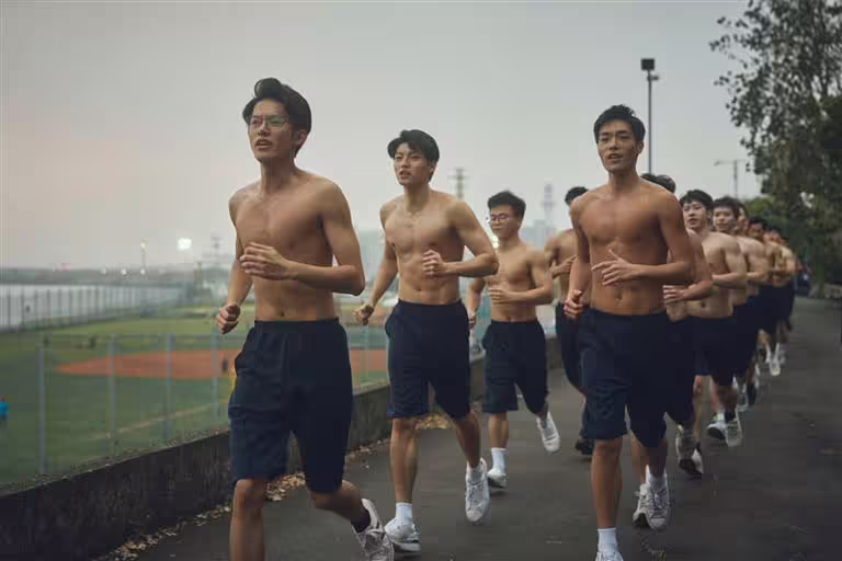 電影《進行曲》鮮肉男團現身(左起余杰恩、劉育仁、牧森)。(圖/未來進行曲提供) 電影《進行曲》鮮肉男團現身(左起余杰恩、劉育仁、牧森)。(圖/未來進行曲提供)