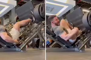 猛男挑戰400公斤腿推！「啪一聲」右腿斷裂淒厲慘叫