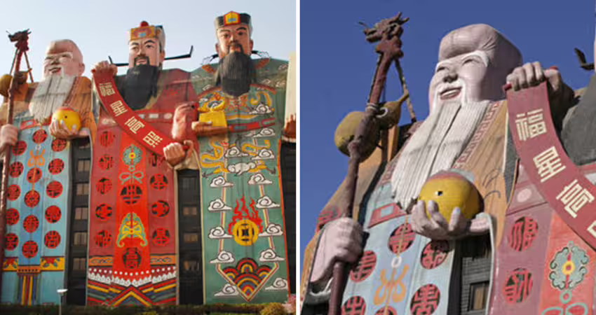 史上最奇葩飯店！「三尊巨大神像」被封最醜建築之一　「手上壽桃也是房間」超狂內部曝光