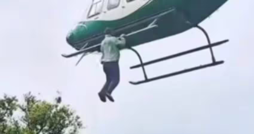 男子「徒手掛直升機」強行吊上天！淒慘下場曝光