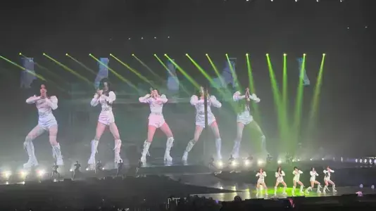 ▲(G)I-DLE雨琦、 Minnie、小娟、薇娟、舒華的台北小巨蛋演唱會Day1。（圖／讀者提供）