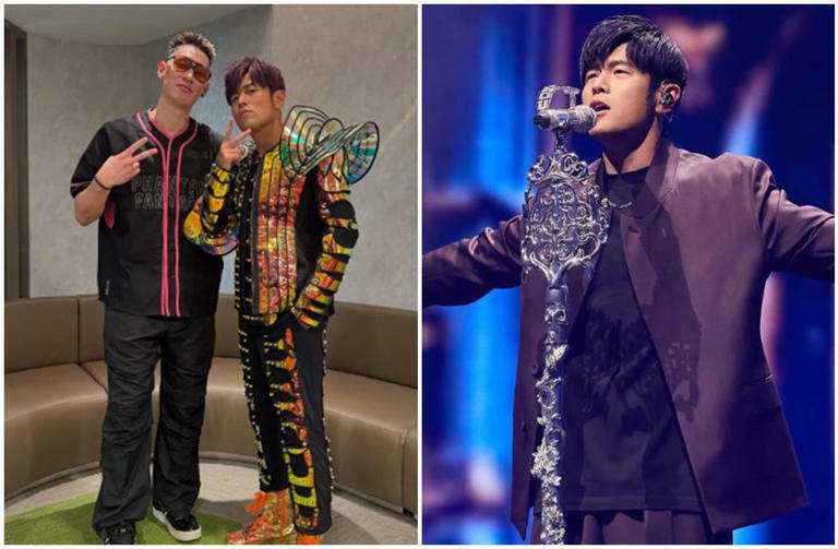 林書豪與周杰倫在演唱會合唱《晴天》。（圖／jlin7、jaychou Instagram）