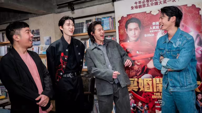 BKPP聽到林柏宏年紀超級驚訝。(圖/金盞花大影業提供) BKPP聽到林柏宏年紀超級驚訝。(圖/金盞花大影業提供)