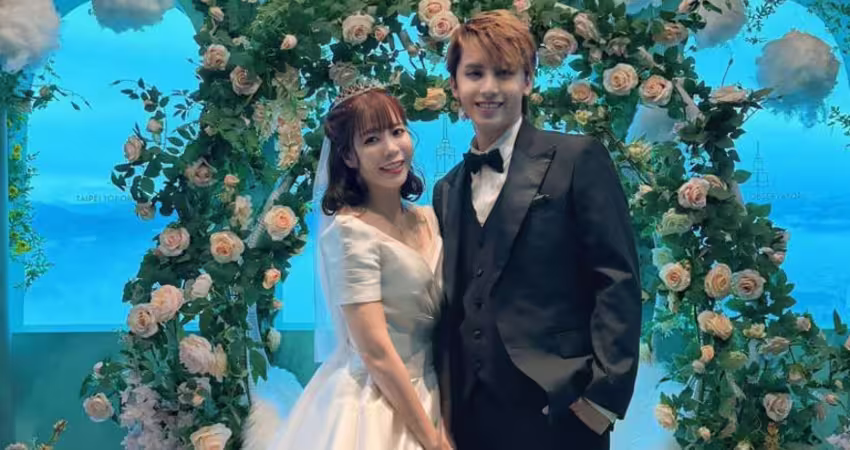 賈永婕見證！田亞霍和正妹老婆補辦婚禮 甜喊：結了第二次婚