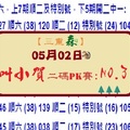 【三重森】「六合彩」05月02日 (第三屆) 叫小賀二碼PK賽:NO:3二中一參考