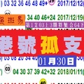 2018彩色斑馬港號孤支~01月30日六合分享版!讚喔!