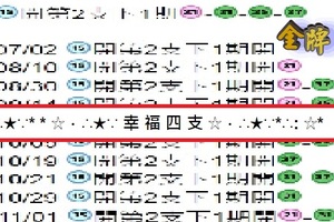 【金牌】金彩11月02日∴★∵* * ☆．∴★∵ 幸 福 四 支 ☆．∴★∵*∴: ☆*