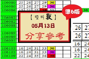 【啞叫獸】2017「今彩539」05月13日 分享參考!!~