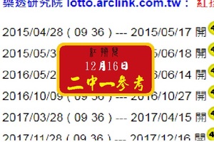 紅孩兒六合歲末公益貼文【第14帖二中一參考】(12/16)