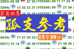 2017彩色斑馬孤支參考12月29日今彩539分享版!!