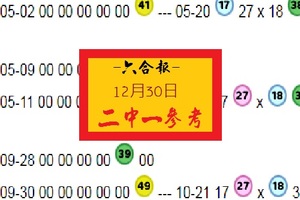 六合好康報報12-30 二中一參考一下隨緣~