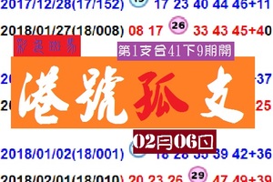 2018港號孤支~彩色斑馬六合分享版02月06日參上!!