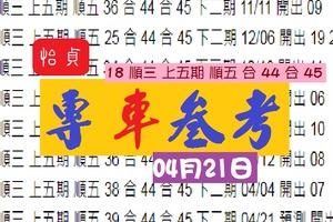 今彩539怡貞專車參考04月21日開車車做穩了~