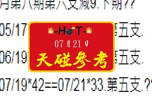 HOT六合報爆07月21日雙定位天碰參考