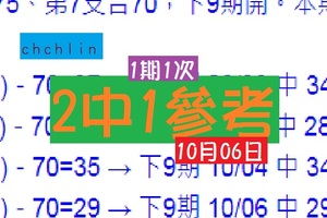 六合閃閃爆~★☆(13)chchlin10月06日2中一閃閃2粒~