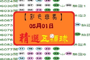 【彩色斑馬】「今彩539」05月01日 精選到期5碼!!