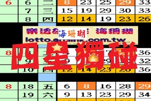 海珊瑚今彩539、08月21日、四星獨碰參考。