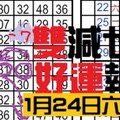 1月24日 六合彩 雙減七獨支專車 好運報~