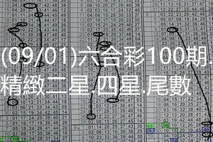 (09/01)六合彩100期.精緻二星.四星.尾數