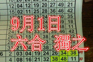 9月1日 六合彩 獨支  