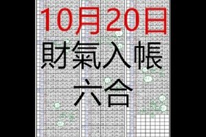 10月20日 六合彩 財氣入帳 獨支專車版路