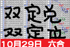 10月29日 六合彩 定位定點 獨碰 二星 二專車 定位兩獨碰 ~