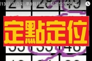 12月13日 六合彩 準8個月 ~ 定點定位獨支 獨碰專車