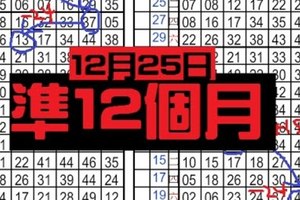 12月25日 六合彩 準12個月 獨支 專車