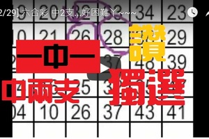 [12/29] 六合彩 中2支...獨支 專車~~~