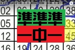 12月31日 六合彩 準準準 一中一 獨支 專車 碰碰車