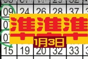 1月3日 六合彩 黑馬再現~豐仙師^精選不定位版