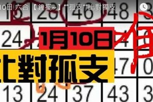 1月10日 六合 【鐘擺~】“”孤支“”比對獨支