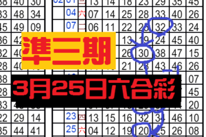 3月25日六合彩 準3期 永不間斷 獨支專車 ~