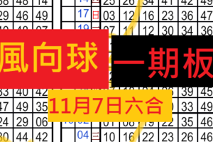 11月7日六合一期板 獨支 風向球...