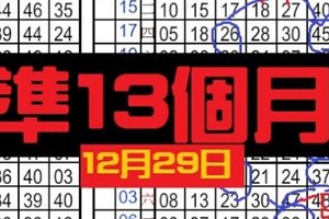 12月29日 六合彩 準13個月 地目版路牌
