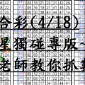 4月18日~六合彩~四星獨碰專版~陳老師教你抓數字~