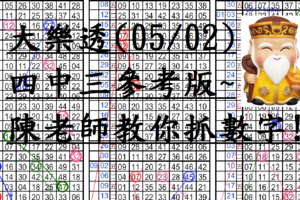 05月02日~大樂透~四中三參考版~陳老師教你抓數字!