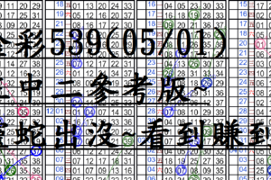 05月01日~金彩539~三中二參考版~靈蛇出沒~看到賺到!!