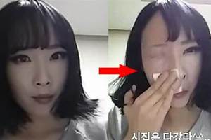 韓國正妹驚人「卸妝術」，擦一擦眼睛竟然不見了！最後一幕真的好恐怖！