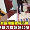 12歲童抽煙被罵不爽竟持刀砍媽媽20多刀致死!