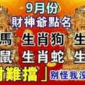 財神爺點名這六生肖，9月份橫財難擋，萬事皆順