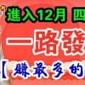 進入12月一路發財，賺最多的錢的四生肖