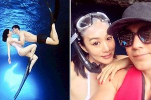 46歲鍾麗緹與張倫碩深海秀恩愛！結果她從海裡起來時，素顏容貌瞬間看呆網友！終於懂張倫碩為什麼願意娶她了！完美身材美爆了！